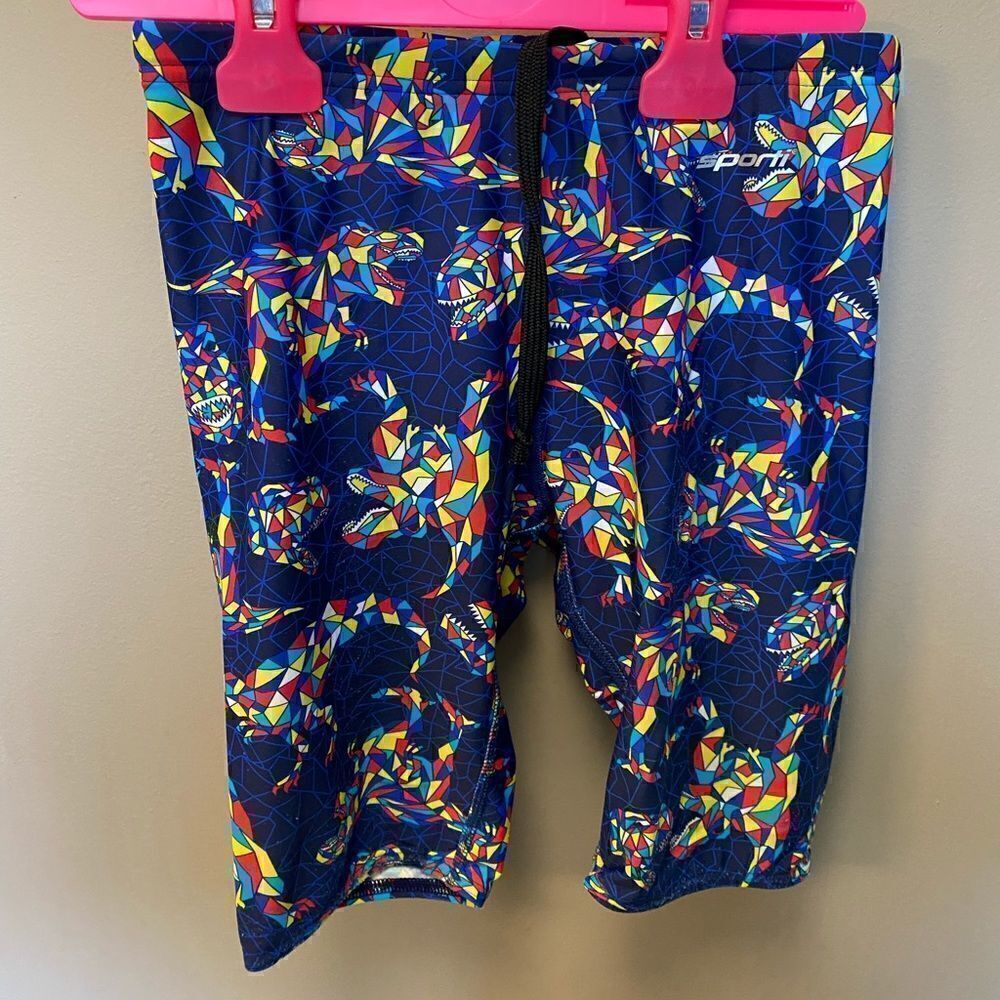 Boys Sporti Geometric Dinosaur Swim Trunks